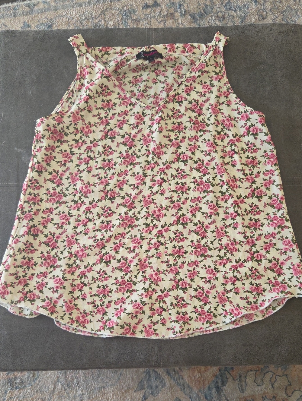 Annabelle Cream Floral V-Neck Sleeveless Camisole